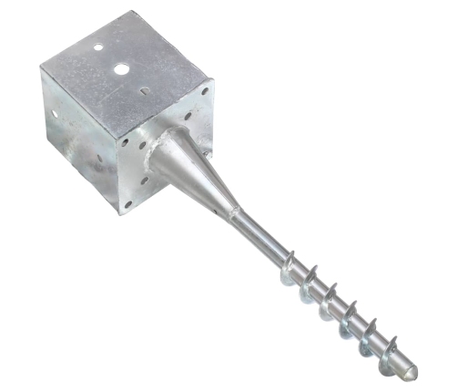 vidaXL zemes mietiņi, 6 gab., sudraba krāsa, 14x14x58 cm, tērauds