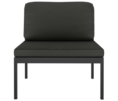 vidaXL vidējais dīvāns ar matračiem, alumīnijs, antracītpelēks