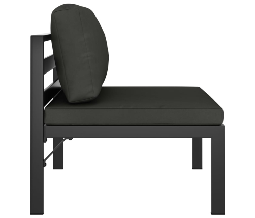 vidaXL vidējais dīvāns ar matračiem, alumīnijs, antracītpelēks