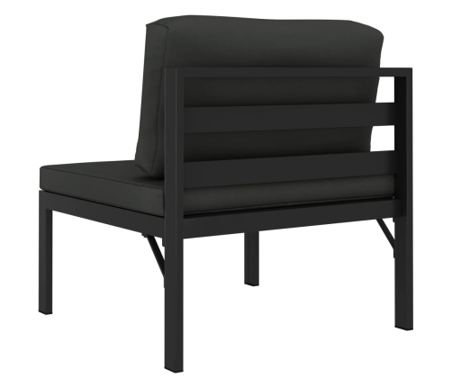 vidaXL vidējais dīvāns ar matračiem, alumīnijs, antracītpelēks