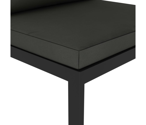 vidaXL vidējais dīvāns ar matračiem, alumīnijs, antracītpelēks