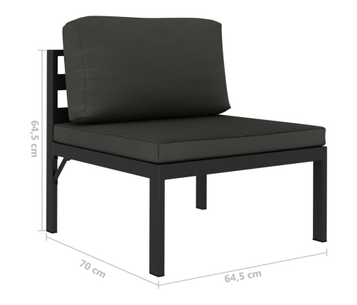 vidaXL vidējais dīvāns ar matračiem, alumīnijs, antracītpelēks