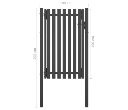 Žoga Vārti, 1X2 M, Tērauds, Antracītpelēki Vidaxl