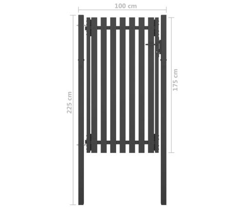 vidaXL žoga vārti, 1x2,25 m, tērauds, antracītpelēki