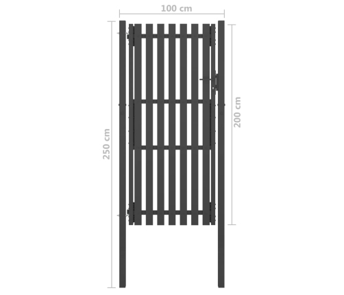 vidaXL žoga vārti, 1x2,5 m, tērauds, antracītpelēki