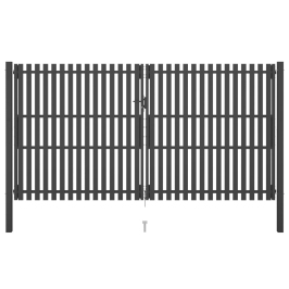 Žoga Vārti, 4X2,5 M, Tērauds, Antracītpelēki Vidaxl Žoga Vārti, 4X2,5 M, Tērauds, Antracītpelēki Vidaxl