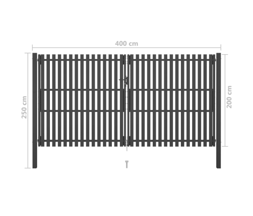 Žoga Vārti, 4X2,5 M, Tērauds, Antracītpelēki Vidaxl