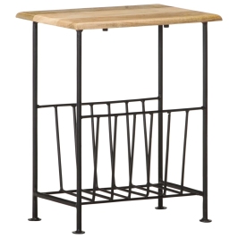 Žurnālu Plaukts, 40X30X50 Cm, Mango Masīvkoks Un Tērauds Vidaxl