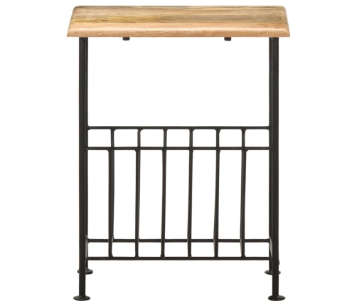 vidaXL žurnālu plaukts, 40x30x50 cm, mango masīvkoks un tērauds