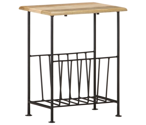 vidaXL žurnālu plaukts, 40x30x50 cm, mango masīvkoks un tērauds