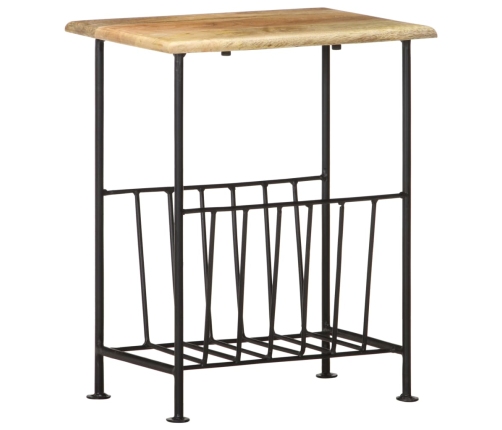 vidaXL žurnālu plaukts, 40x30x50 cm, mango masīvkoks un tērauds