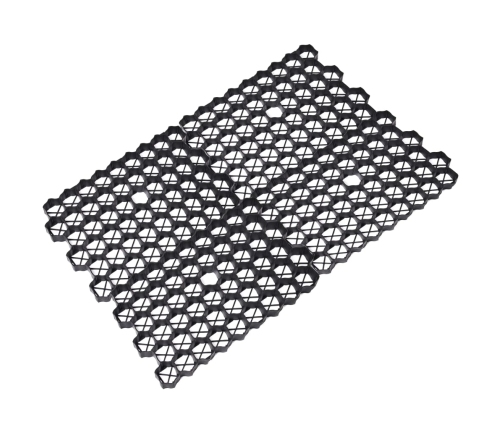 vidaXL zāliena režģi, 16 gab., 60x40x3 cm, melna plastmasa