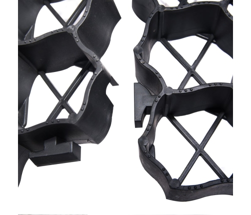 vidaXL zāliena režģi, 16 gab., 60x40x3 cm, melna plastmasa