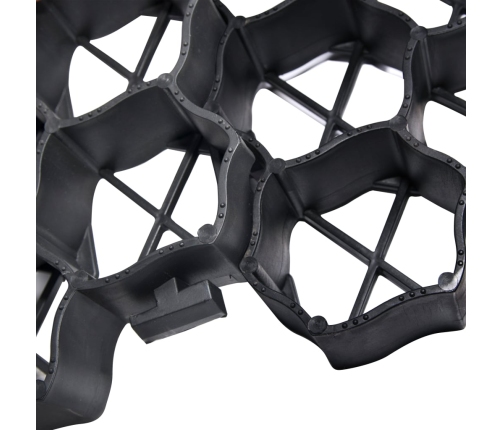 vidaXL zāliena režģi, 16 gab., 60x40x3 cm, melna plastmasa