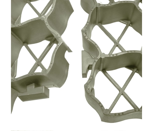 vidaXL zāliena režģi, 16 gab., 60x40x3 cm, zaļa plastmasa