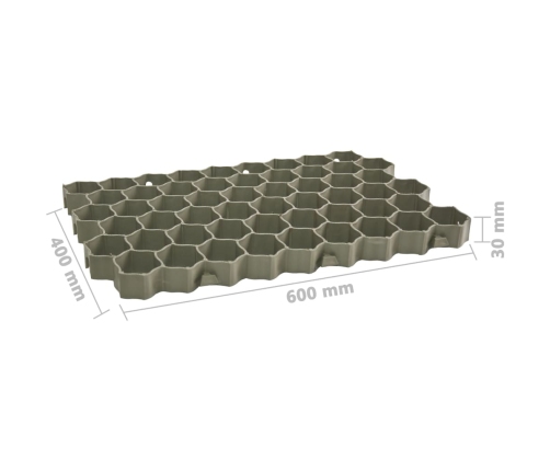 vidaXL zāliena režģi, 16 gab., 60x40x3 cm, zaļa plastmasa