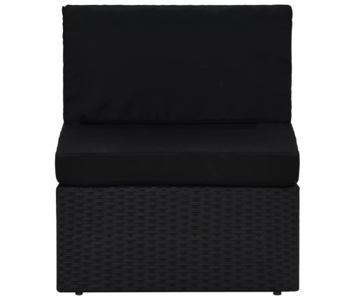 Vidējais Moduļu Dīvāns, Melna Pe Rotangpalma Vidaxl