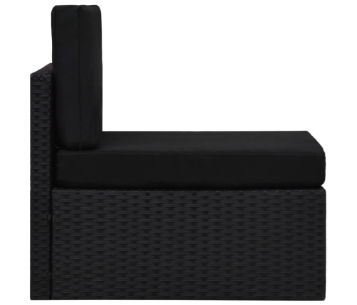 Vidējais Moduļu Dīvāns, Melna Pe Rotangpalma Vidaxl