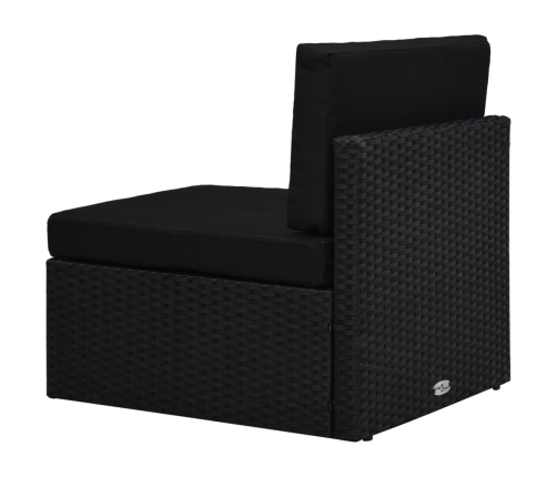 Vidējais Moduļu Dīvāns, Melna Pe Rotangpalma Vidaxl