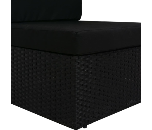 Vidējais Moduļu Dīvāns, Melna Pe Rotangpalma Vidaxl