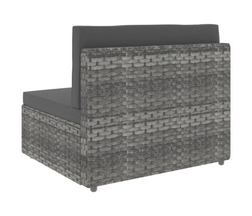 Vidējais Moduļu Dīvāns, Pelēka Pe Rotangpalma Vidaxl