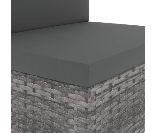 Vidējais Moduļu Dīvāns, Pelēka Pe Rotangpalma Vidaxl