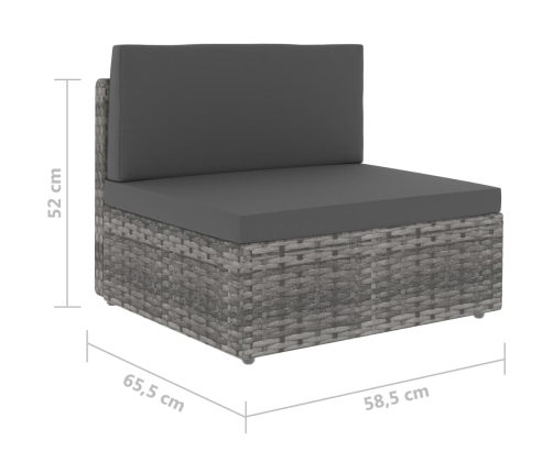 Vidējais Moduļu Dīvāns, Pelēka Pe Rotangpalma Vidaxl