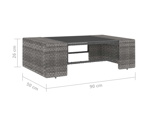 vidaXL 2-daļīgs dārza atpūtas mēbeļu komplekts, PE rotangpalma, pelēks