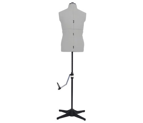 vidaXL vīriešu manekens, regulējams, pelēks, 37-45