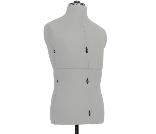 vidaXL vīriešu manekens, regulējams, pelēks, 37-45