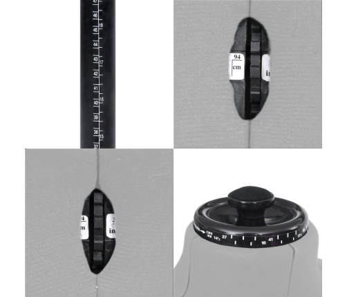 vidaXL vīriešu manekens, regulējams, pelēks, 37-45