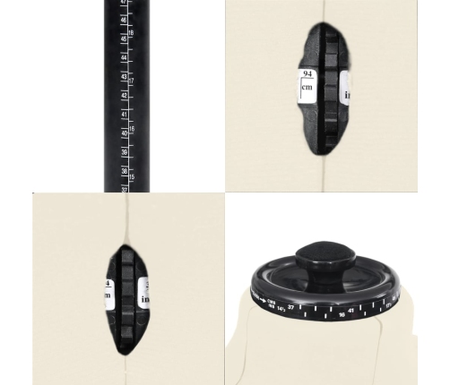 vidaXL vīriešu manekens, regulējams, krēmkrāsas, 37-45