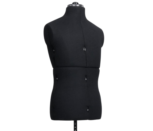 vidaXL vīriešu manekens, regulējams, melns, 37-45