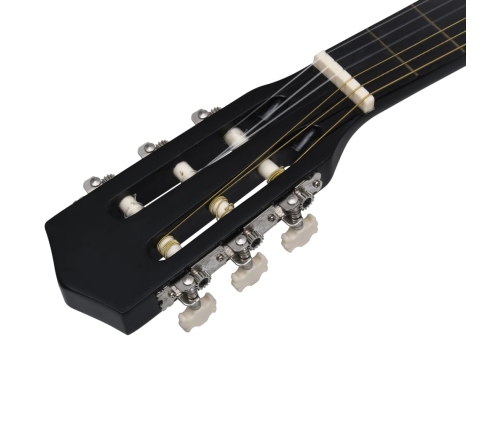 vidaXL 12-daļīgs klasiskās ģitāras komplekts, ar 6 stīgām, melns, 38