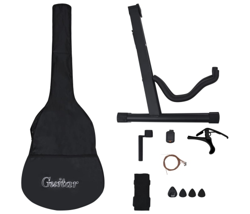 vidaXL 12-daļīgs klasiskās ģitāras komplekts, ar 6 stīgām, zils, 38