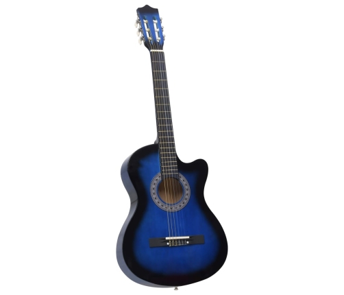 vidaXL 12-daļīgs klasiskās ģitāras komplekts, ar 6 stīgām, zils, 38
