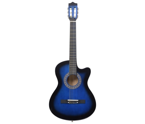 vidaXL 12-daļīgs klasiskās ģitāras komplekts, ar 6 stīgām, zils, 38