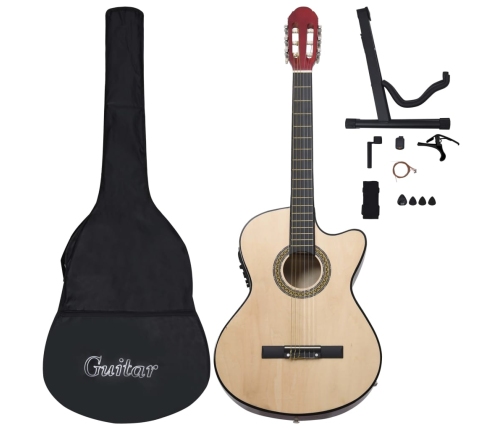 vidaXL 12-daļīgs ģitāras komplekts ar 6 stīgām un ekvalaizeru