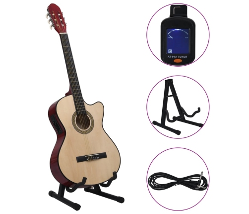 vidaXL 12-daļīgs ģitāras komplekts ar 6 stīgām un ekvalaizeru