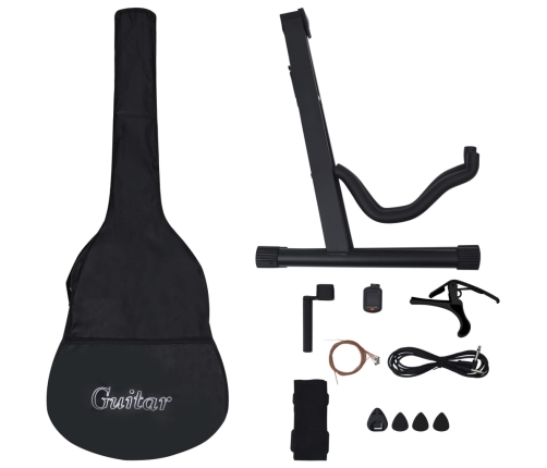 vidaXL 12-daļīgs ģitāras komplekts ar 6 stīgām un ekvalaizeru, zila