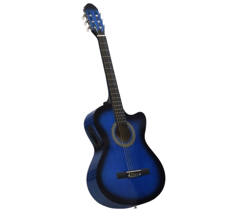 vidaXL 12-daļīgs ģitāras komplekts ar 6 stīgām un ekvalaizeru, zila