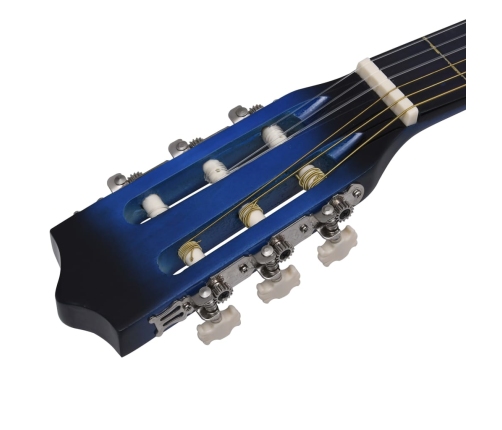 vidaXL 12-daļīgs ģitāras komplekts ar 6 stīgām un ekvalaizeru, zila