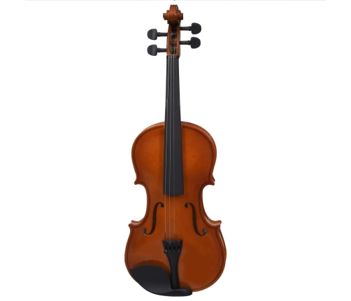 vidaXL vijoles komplekts ar lociņu un zoda balstu, dabīga krāsa, 4/4