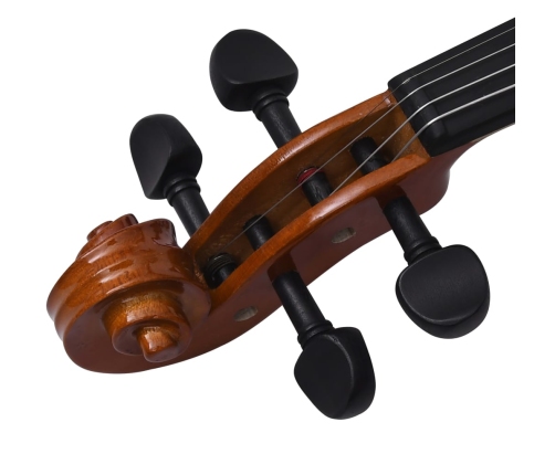 vidaXL vijoles komplekts ar lociņu un zoda balstu, dabīga krāsa, 4/4