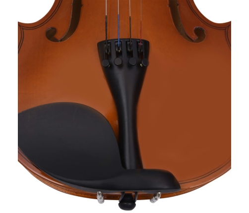 vidaXL vijoles komplekts ar lociņu un zoda balstu, dabīga krāsa, 4/4