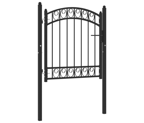 vidaXL žoga vārti ar arkveida formu, 100x100 cm, melni, tērauds