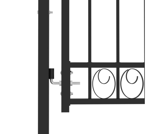 vidaXL žoga vārti ar arkveida formu, 100x100 cm, melni, tērauds