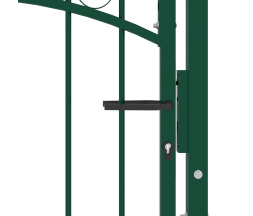 vidaXL žoga vārti ar pīķiem augšpusē, 100x100 cm, zaļš tērauds
