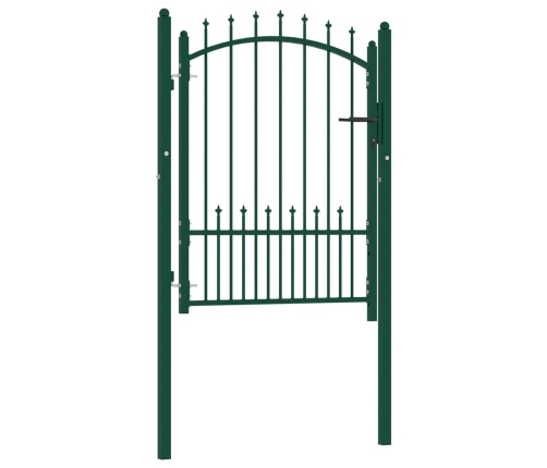 vidaXL žoga vārti ar pīķiem augšpusē, 100x125 cm, zaļš tērauds