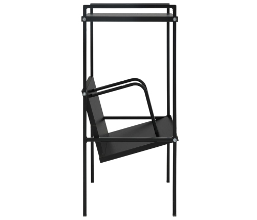 vidaXL 2 līmeņu grāmatplaukts, melns, 52x28x59 cm, koks